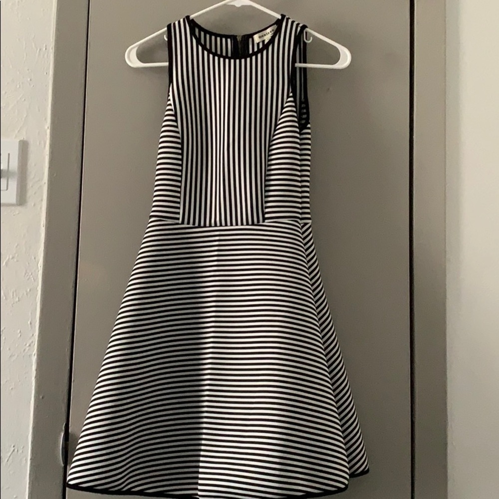Striped fit n flare dress
